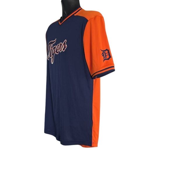 Majestic Men's Size Medium Navy Orange Detroit Tigers Cool Base T-shirt - Picture 3 of 5